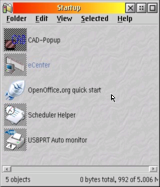 Quickstart icon in the startup folder (click image to enlarge)